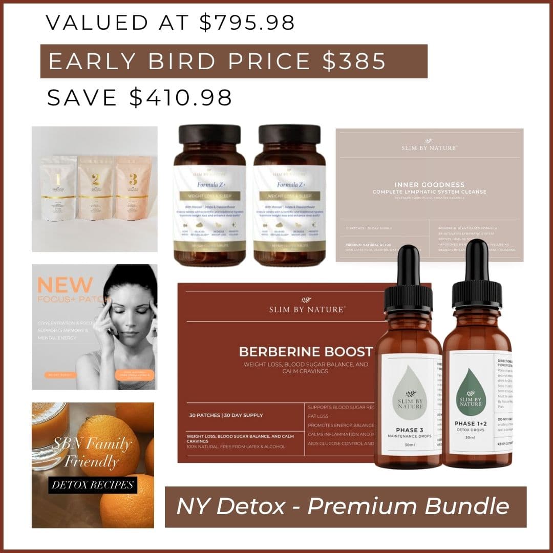Slim By Nature challenge bundle with drops, patches, and supplements